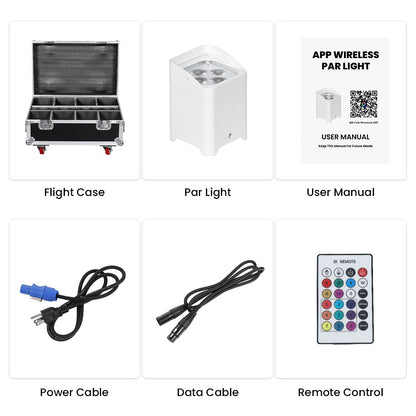 TOP DANCE Indoor 4×15W Battery Operated Wireless Uplight