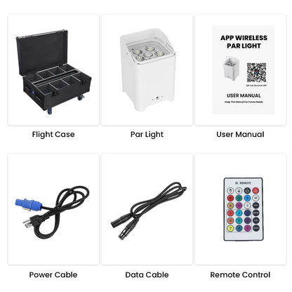 TOP DANCE Wireless Indoor 8800mAh Battery 6x15W LED Uplight