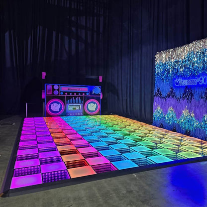 TOP DANCE 20x20ft Frosted Mirror LED 3D Dance Floor