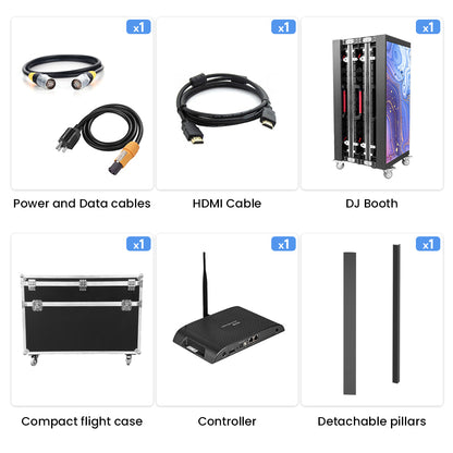 TOP DANCE P3.91 Portable Custom Pixel LED Fully Folding DJ Booth