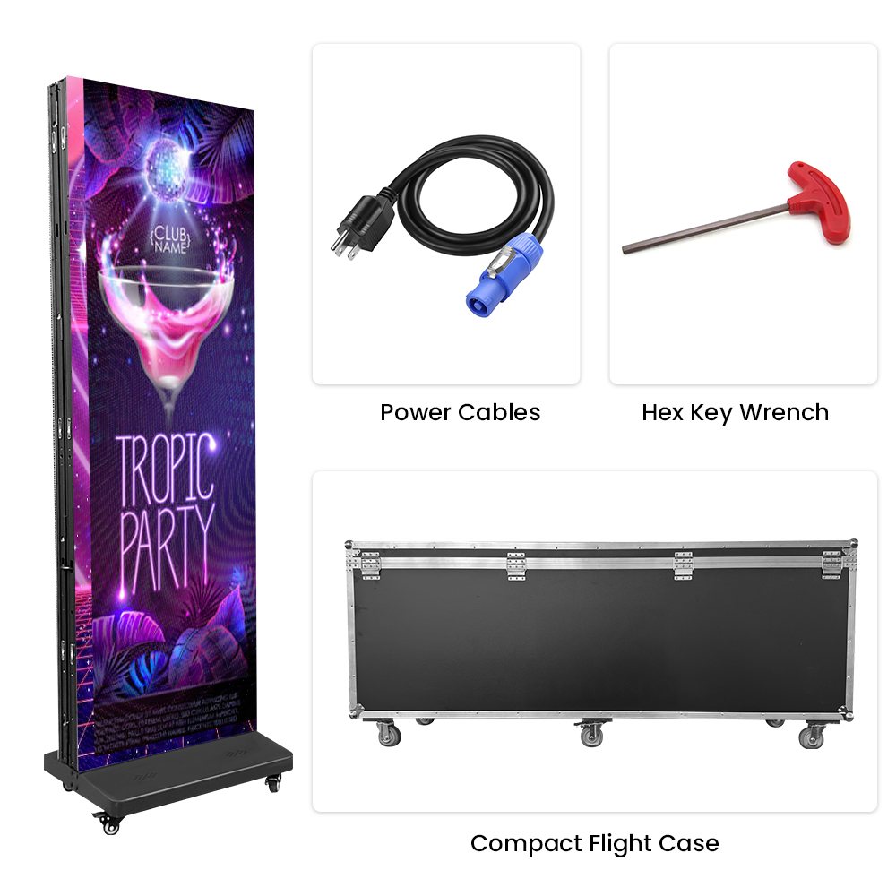 TOP DANCE Portable Digital Signage Tri-fold LED Poster Display