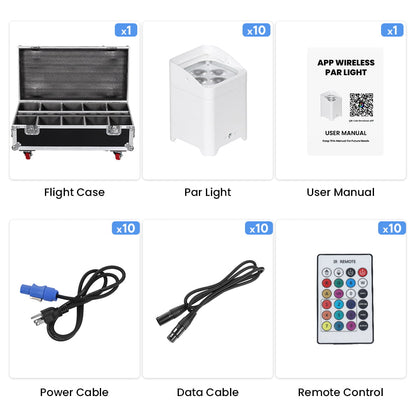 TOP DANCE Indoor 4×15W Battery Operated Wireless Uplight