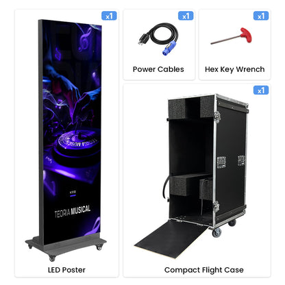 TOP DANCE Indoor Portable GOB P2.5 Foldable LED Poster
