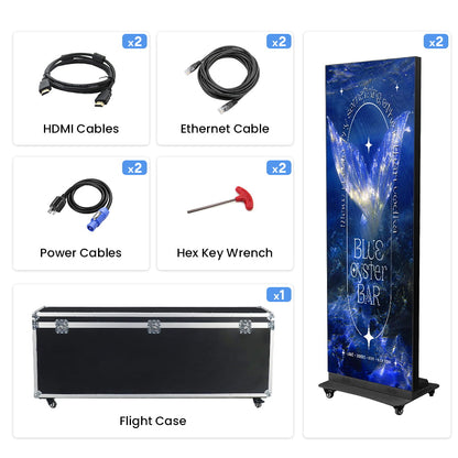 TOP DANCE P2.5 Portable Indoor LED Display Poster – 2pcs / Flight Case