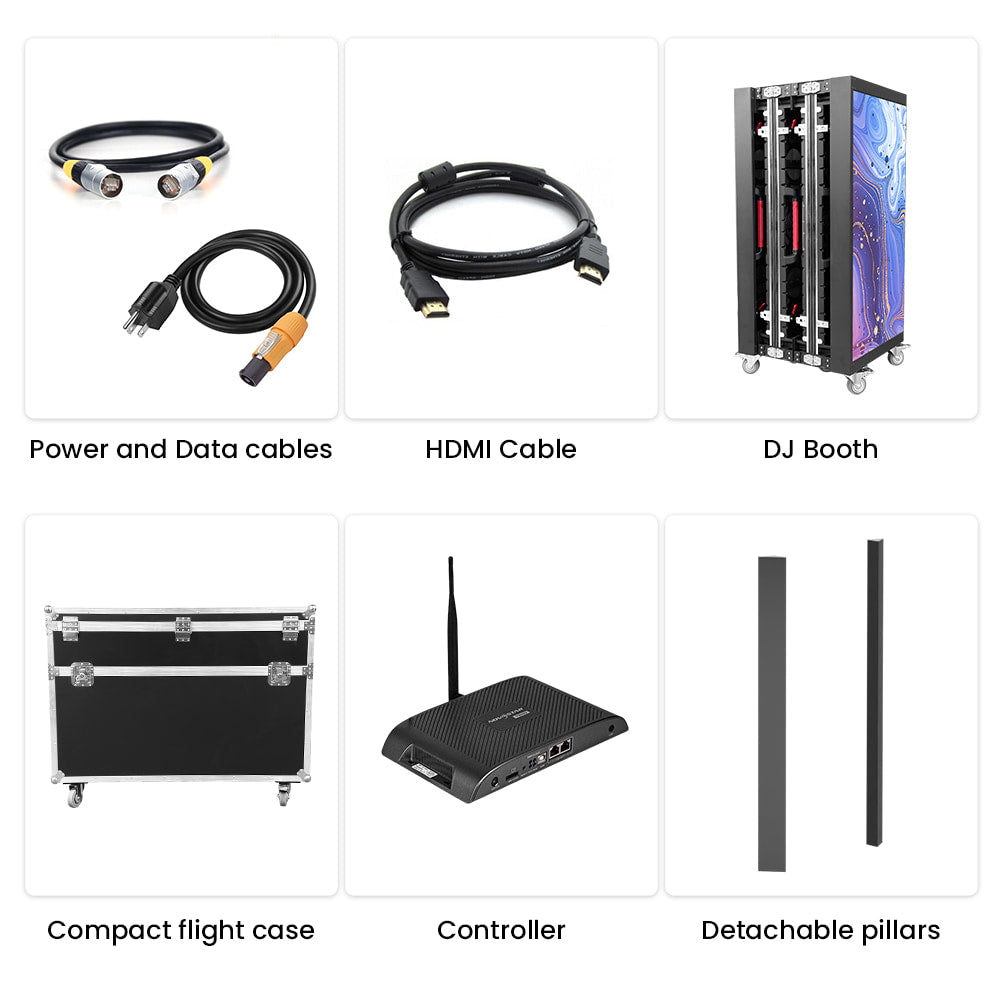 TOP DANCE Portable Custom Pixel LED Fully Folding DJ Booth