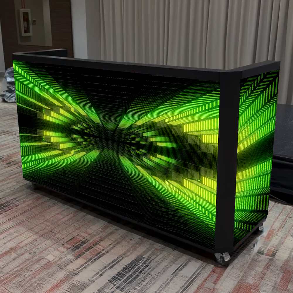 TOP DANCE Portable Custom Pixel LED Fully Folding DJ Booth