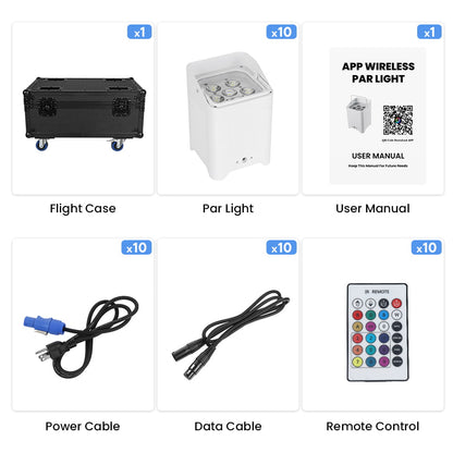 TOP DANCE Wireless Indoor 8800mAh Battery 6x15W LED Uplight