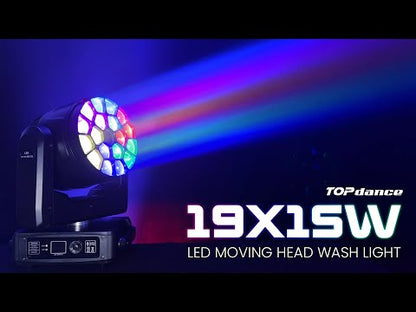 TOP DANCE 19×15W Bee Eyes Moving Head Wash Light