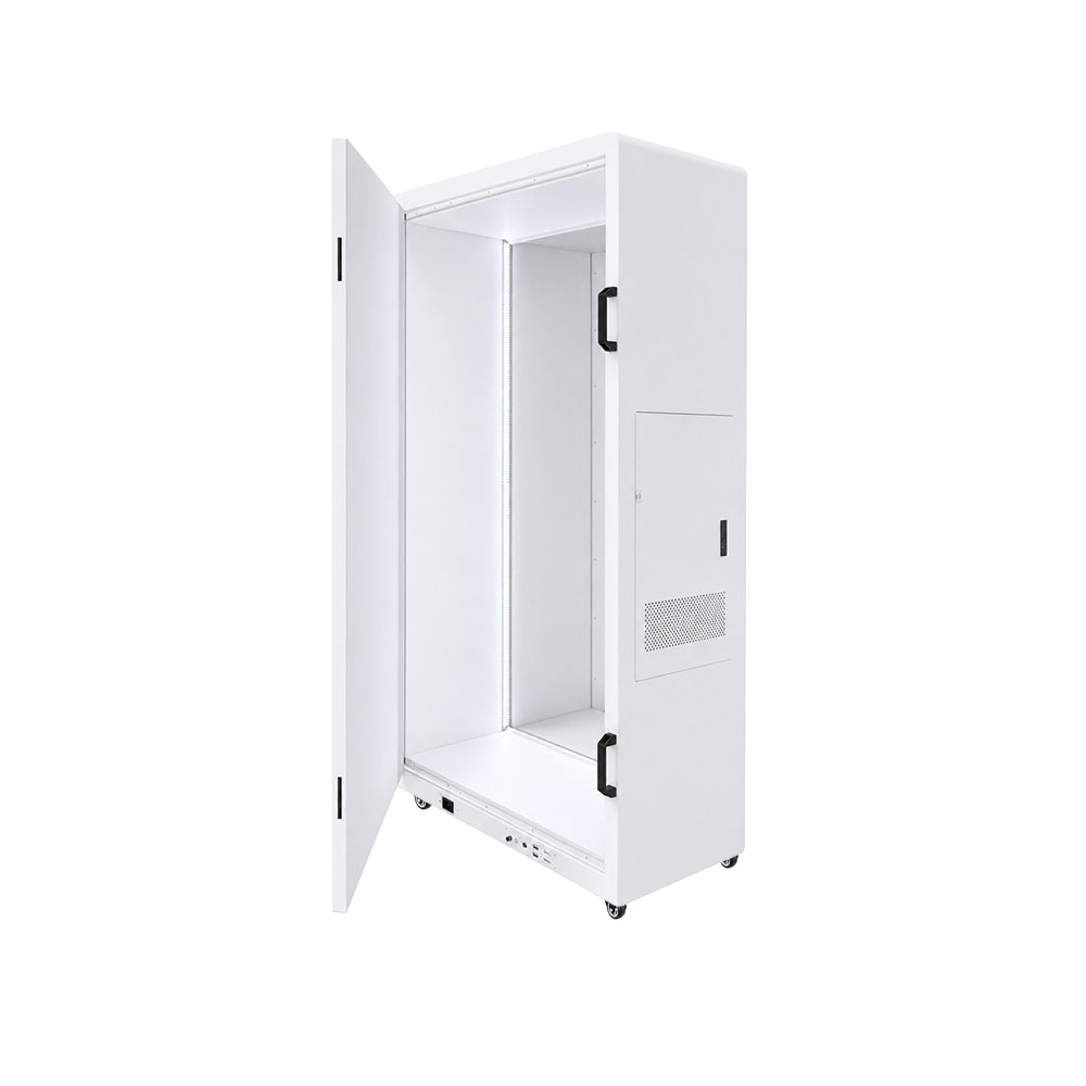 Open cabinet of the 3D holographic display box