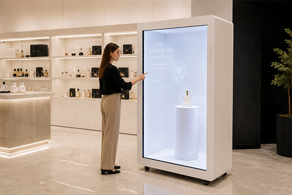 User changing content with the integrated touch screen