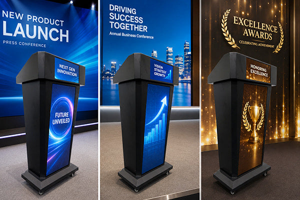 Brandbar LED podium at launches meetings and award events