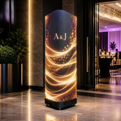 TOP DANCE curved cube LED display front view