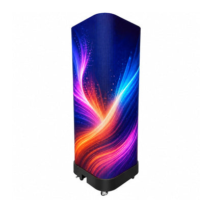 Curved cube LED display side profile