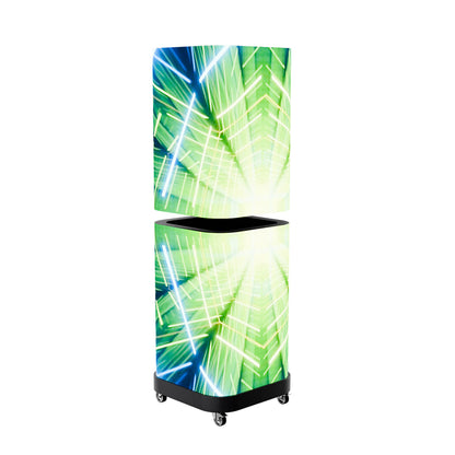P2.5 LED surface detail on the curved cube display
