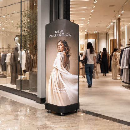Curved cube LED display installation detail
