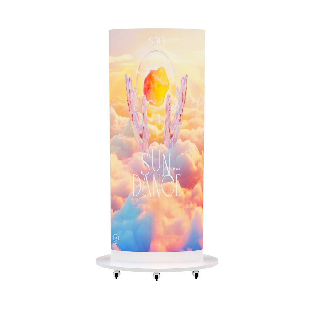Rear display face of the double side curved LED poster