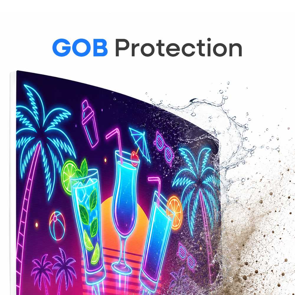 GOB protection on the curved LED display