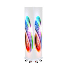 Tri-side curved LED poster screen side views